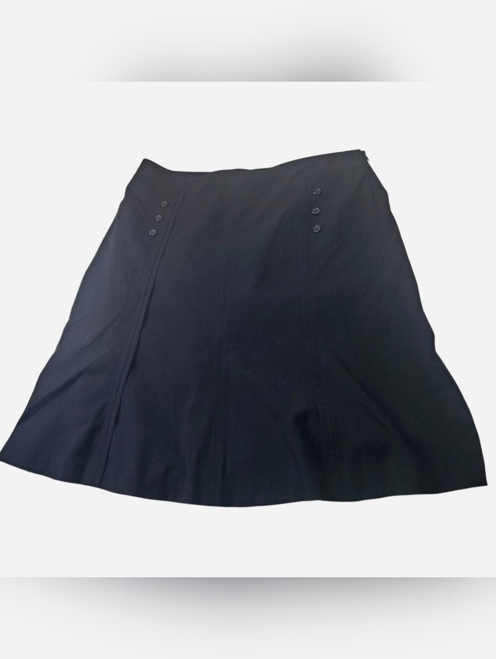 Vtg Worthington Stretch Midi Skirt Womens Black Sz 12 Waist 34" Goth Office 90s